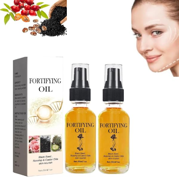 Rosehip Oil Black Seed Oil and Castor Oil Face Serum Castor Oil Black Seed Oil Rosehip Oil Face SerumFacial Moisturizer Organic Natural Face Oil(2pcs)
