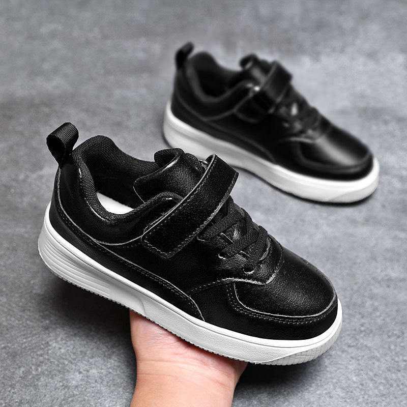 Campus Waterproof White Leather Sneakers for Kids