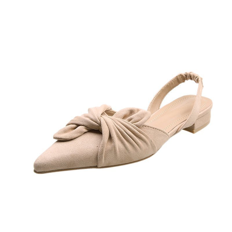 Flat Bottom Bow-Knot Pointed Toe Women's Shoes
