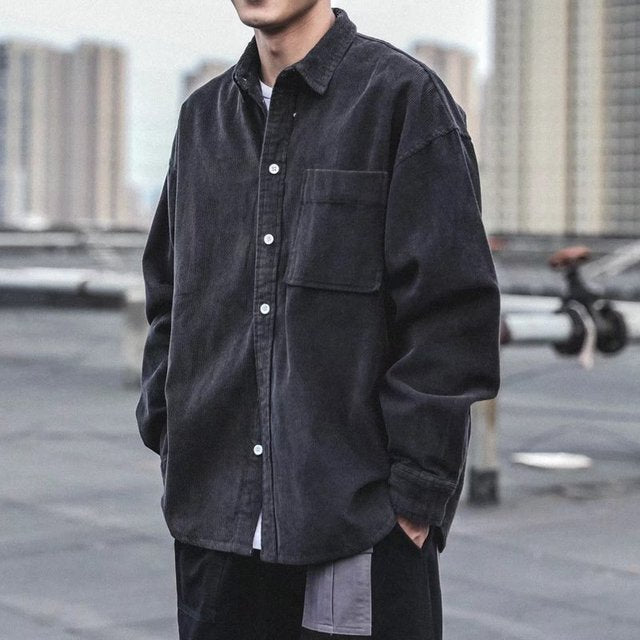 Retro Korean Casual Polyester Men's Daily Shirt