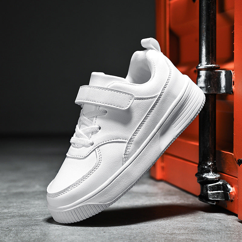 Campus Waterproof White Leather Sneakers for Kids