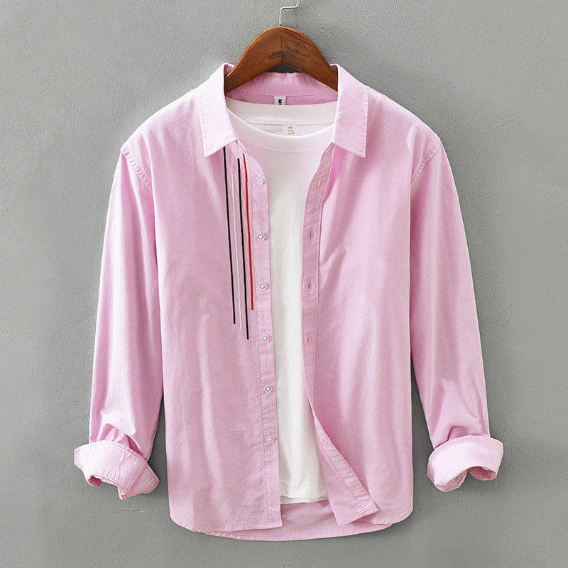 M8805 Autumn Korean Casual Long Sleeve Cotton Shirt