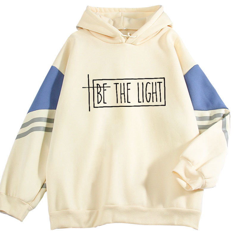 Trendy Plus Size Long-sleeved Color Block Hoodie for Women