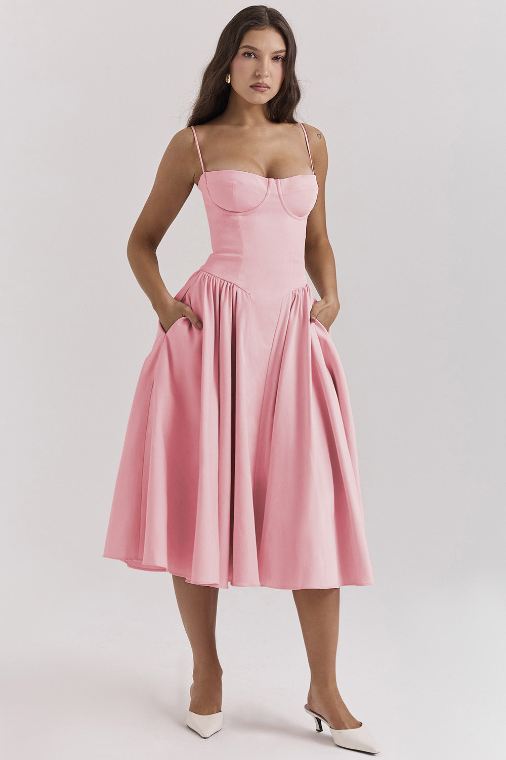 Summer Amazon French Vintage Long Dress with Straps