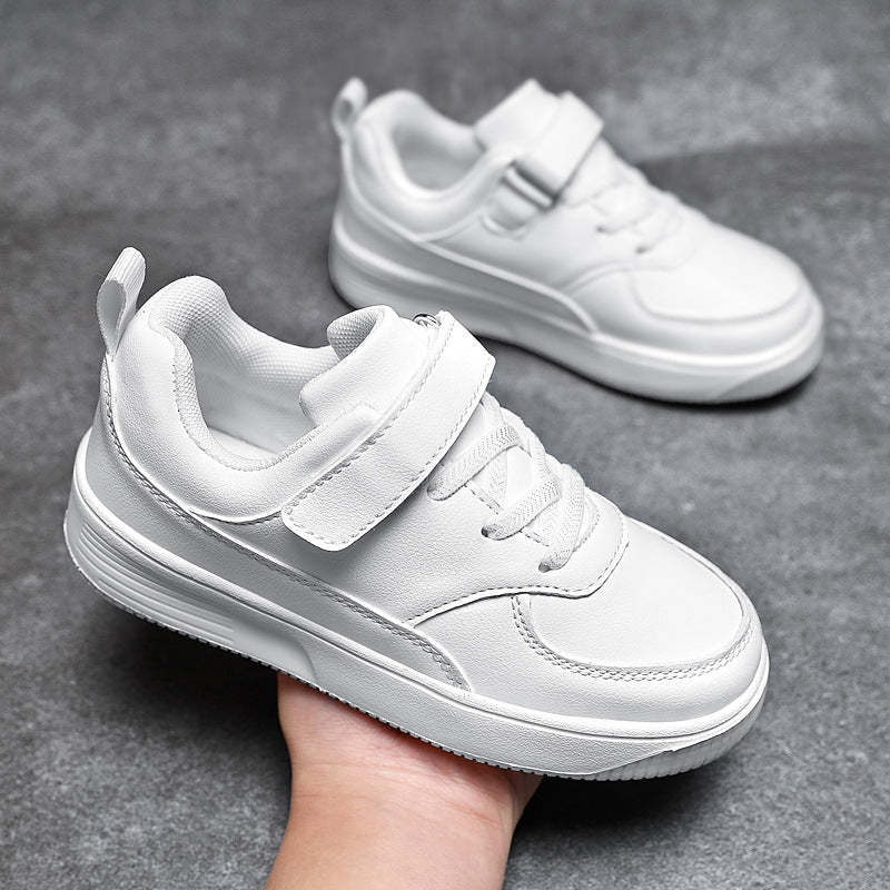 Campus Waterproof White Leather Sneakers for Kids