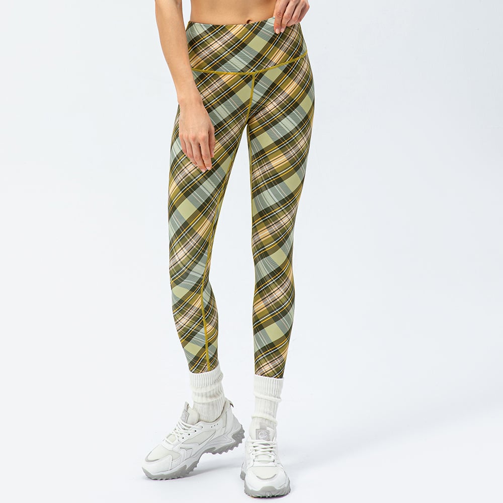 High Waist Houndstooth Yoga Pants for Women