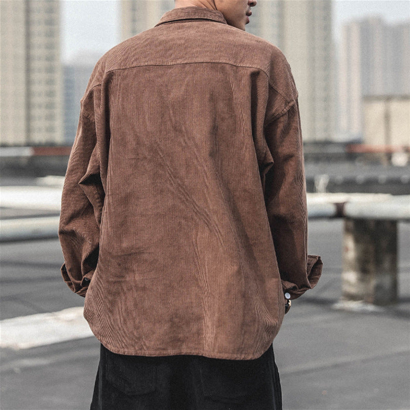 Retro Korean Casual Polyester Men's Daily Shirt