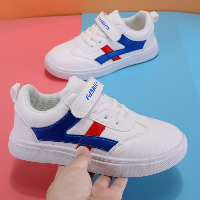 Campus Waterproof White Leather Sneakers for Kids