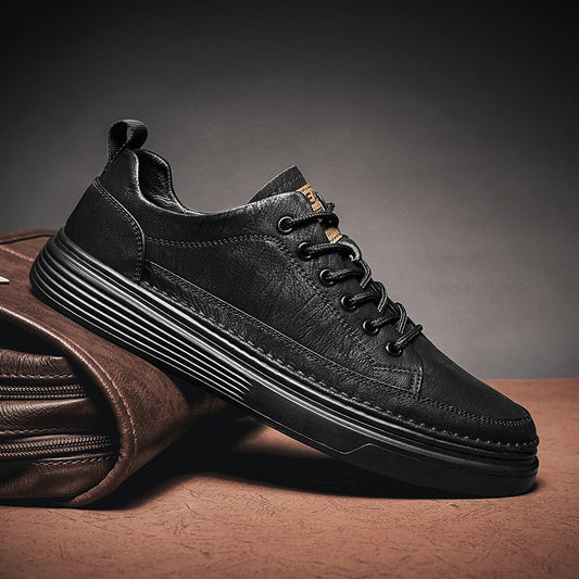 Trendy Pu Leather Men's Breathable Casual Trainers