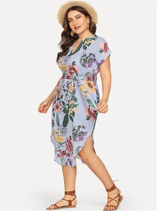 Plus Size Women’s Fashion Print Dress L-4XL