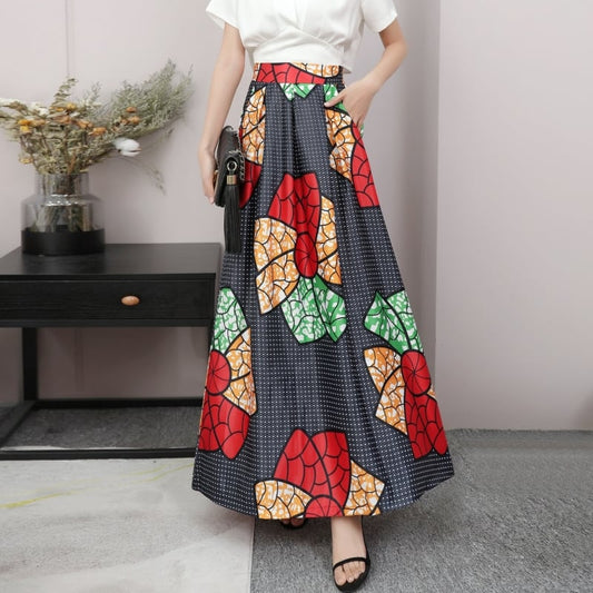 High-Waisted A-Line Long Skirt for Women