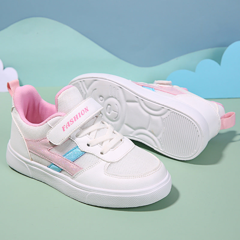 Campus Waterproof White Leather Sneakers for Kids