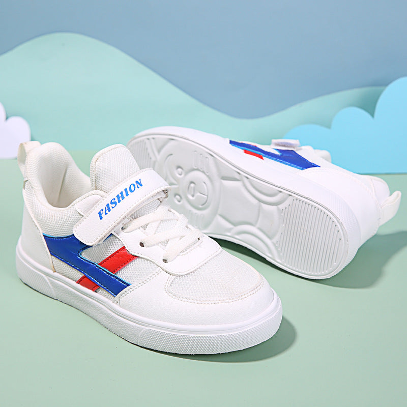 Campus Waterproof White Leather Sneakers for Kids