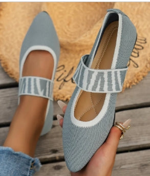 Flat Knitting Pointed Toe Women's Shoes (One Pair)