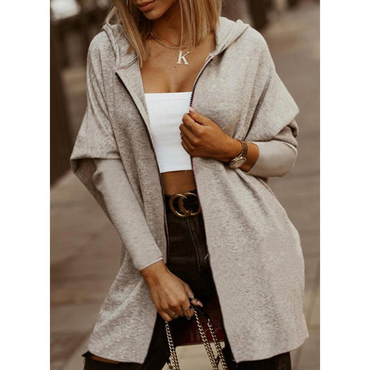Loose Long Sleeve Zip Sports Hoodie