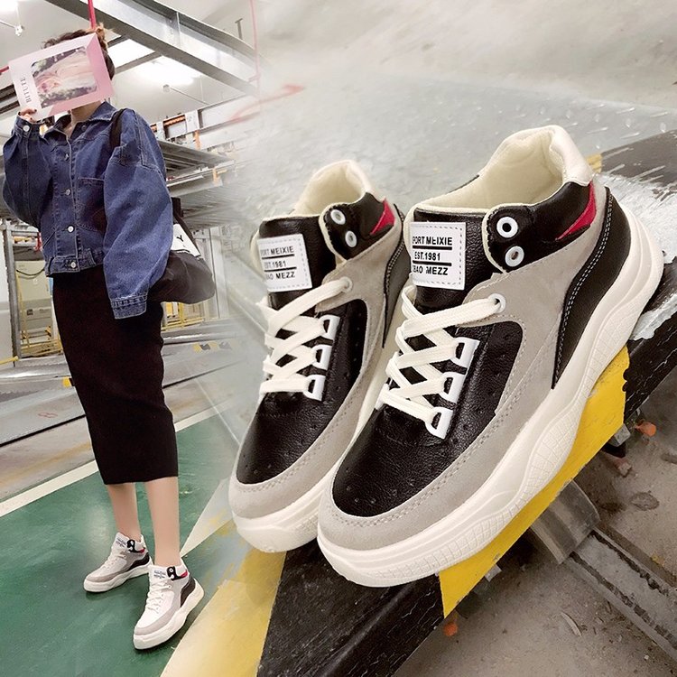 Trendy High-Top Women's Sneakers with Fur Lining