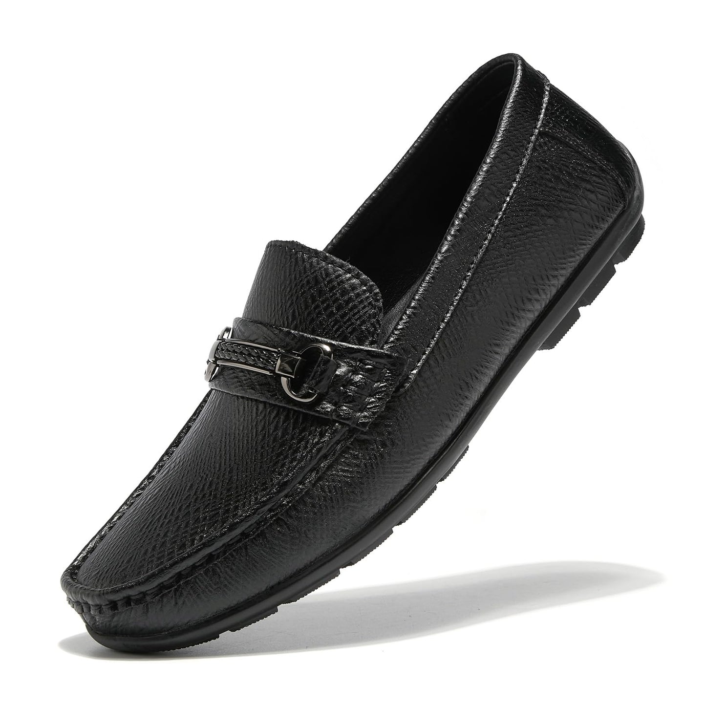 PEDASVON Mens Loafers Casual Slip On Shoes Driving Boat Shoes Soft Penny Loafers for Men Black
