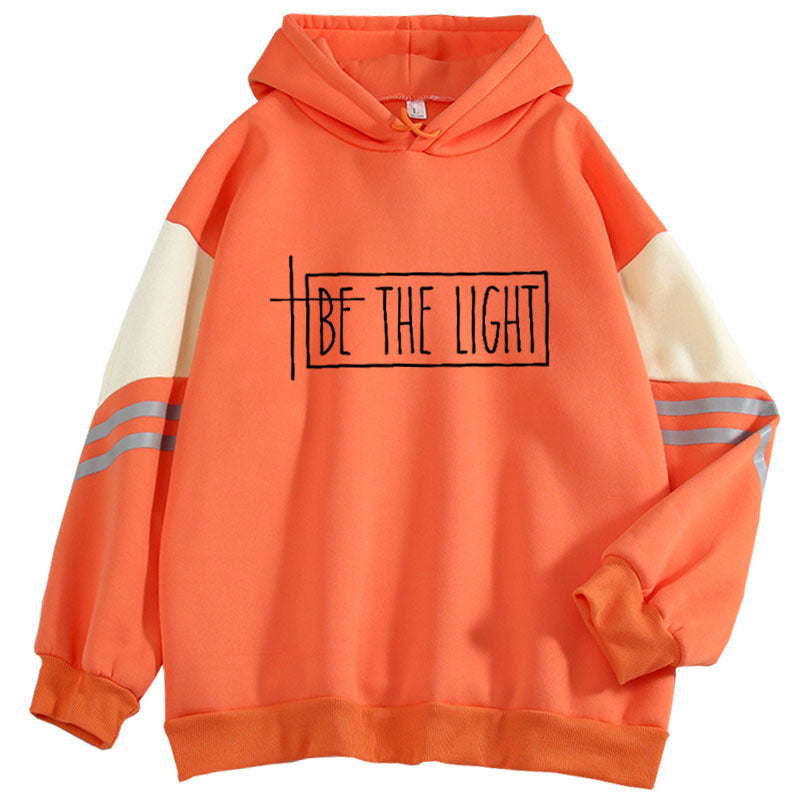 Trendy Plus Size Long-sleeved Color Block Hoodie for Women