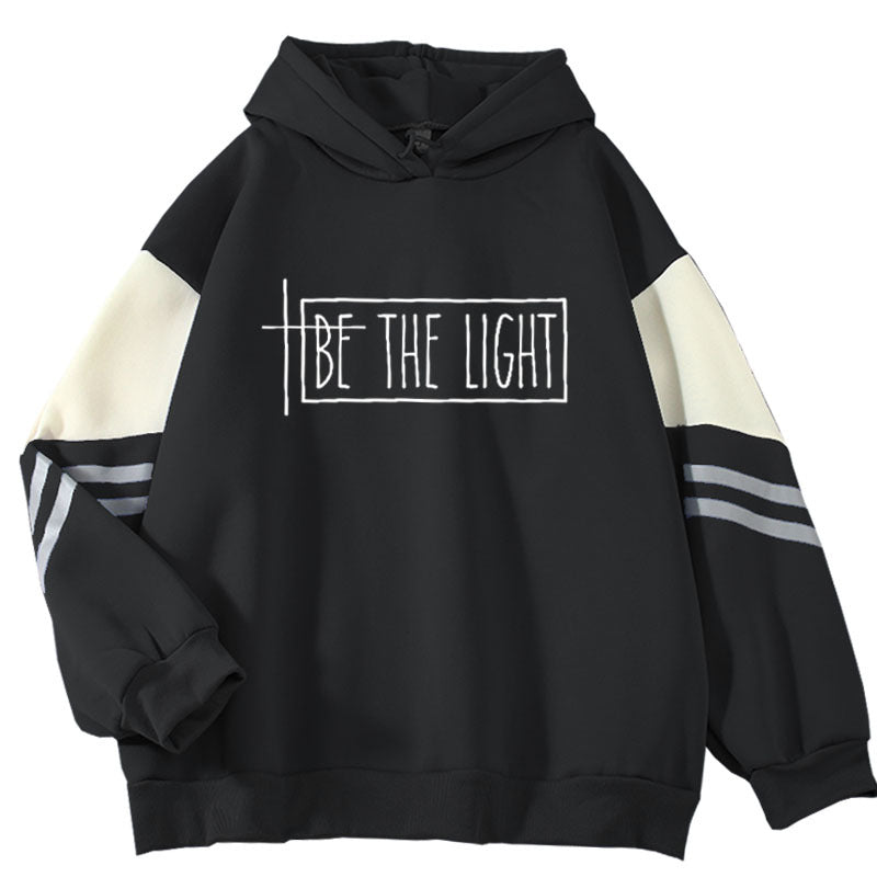Trendy Plus Size Long-sleeved Color Block Hoodie for Women