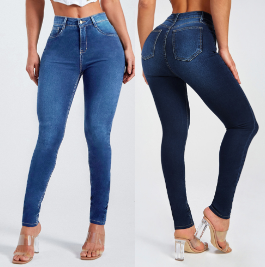 High Waisted Dark Wash Slim Fit Jeans for Women